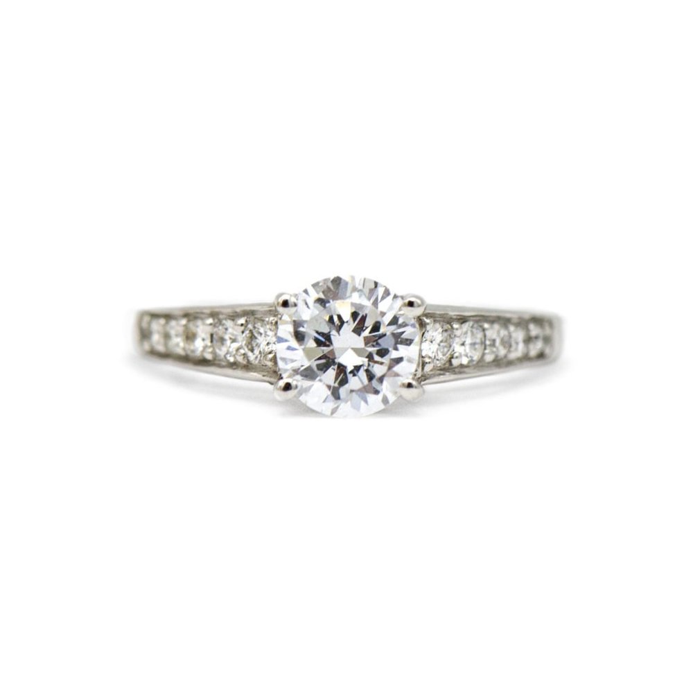 Ritani 18k White Gold Diamond Engagement Ring